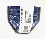Brand New Set Of Ikea Entusiasm Mixed Pattern Blue 4.75" Porcelain Bowls. Fixed Price $36.00.