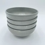 Set Of Verdi By Sango 6 1/4 Bowls Matte Gray Stoneware Embossed Rim Cereal. Fixed Price $19.99.
