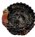 Rare Beautiful Hand Painted Bowl Shaped Turkey Made Italy #10295/19. Fixed Price $80.00.