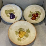 Laurie Gates Sonoma Serving Bowls 3 Patterns Vegetable Theme. Fixed Price $15.00.