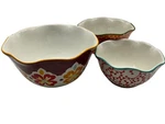 The Pioneer Woman Flea Market 3-PIECE Nesting Stoneware Bowl Set Collectible. Fixed Price $24.00.