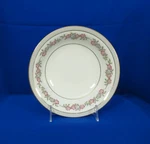 Noritake 5433 Soup Bowl Rimmed Dark Pink Floral Garland Light Gray Band Japan. Fixed Price $8.99.