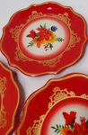 Pioneer Woman Winter Bouquet Dessert Plates 8.5 Set Of Three Gold Red Floral. Fixed Price $25.99.