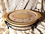 3PC Tara Temp-tations Oval Lidded Baker Casserole 2 Qt. Cream "old World"& Rack. Fixed Price $21.95.