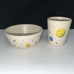 Lot Of 2-PILLOWFORT Space Melamine 1 Bowl & Cup--target. Fixed Price $16.99.