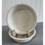 (2) Vtg Fiesta White Cereal Soup Bowls Homer Laughlin China Co 7" Made Usa. Fixed Price $28.99.