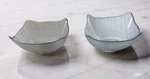 Set Of 2 Art Glass Leaf Textured Candy Dishes Or Ice Cream Bowls See Note Flaw*. Fixed Price $18.90.