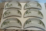 Vintage Ceramic Bone Sauce Crescent Floral Dishes Set Of Six. Fixed Price $36.00.