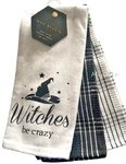 Max Studio Halloween Kitchen Dish Towels Witches Be Crazy Black White Set Of 3. Fixed Price $29.52.