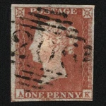 SG8 (BS91) 1D Red Imperf Plate 122 - Ak 4 Margin Fine 206 Edgeworthstown. Fixed Price $67.09.