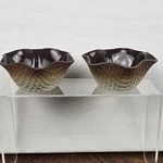 2 Bormioli Rocco Molded Glass Waffle Cone Ice Cream Gelato Bowls Vintage Italy. Fixed Price $14.99.