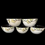Mikasa Emory Gourmet Basics 6" Soup Cereal Bowls Floral Beige Brown Set Of 5. Fixed Price $23.99.