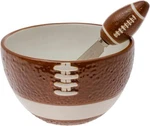 Boston International Serving Set, Super Bowl Football Party Ceramic And Sta. Fixed Price $33.80.