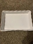 Pre-o Avon 13 X 9 Ceramic Rec.wht.bak. Dish Wavy Des./casserole/oven Safe/pan/v. Fixed Price $47.00.