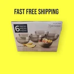 Fortessa Jupiter Glass Bowl, 6-PIECE Set Gray Bowls Fast Free Shipping. Fixed Price $26.55.