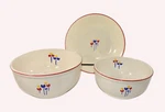 Vintage Riva Designs Tulips Bowl Set 9.5" Serving & 2 Nesting Mixing. Fixed Price $65.00.