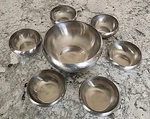 Vtg Alfra Alessi Mcm 18/10 Stainless Steel Salad Italy W/5 Serving Bowls. Fixed Price $79.99.