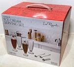 Le Regalo 9PC Ice Cream Sundae Dessert Serving Set W/glasses Scoop Spoons Retro. Fixed Price $30.84.