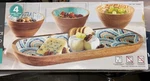 Mesa Inspired Living Mango Wood Printed Bowls W/tray 4-PIECE Serving Set. Fixed Price $25.00.