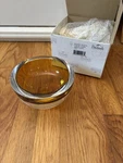 Stunning Badash Amber Crystal Art Glass Bowl W/label Signed 6"W Poland. Fixed Price $60.00.
