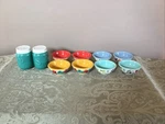 Pioneer Woman Salt/pepper Shakers & 8 Dipping Bowls. Fixed Price $25.00.
