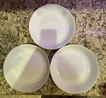Three (3) Crate And Barrel Aaron Probyn Welcome White 9 1/2 Pasta Bowls Xlnt. Fixed Price $39.99.