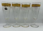 Jay, Set Of 4, Gold Trimmed, Glass Wear, Made Italy, Vintage. Fixed Price $24.95.