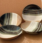 (4) Home Trends Jazz Stoneware Coupe 7 5/8" Soup Cereal Pasta Set - Bowls. Fixed Price $35.00.