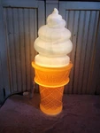 Blow Mold Giant Plastic Ice Cream Cone Swirly Vanilla Safe Cup Lighted. Fixed Price $46.00.