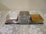 Front Of The House Sampler Serving Set, Tray/square Glass & Bamboo Dish. Fixed Price $35.00.
