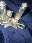 Rare Arthur Court 1998 Brass Leopard Glass Salt Pepper Shaker Set Decor 10. Fixed Price $75.00.