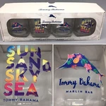 4 Tommy Bahama Double Old Fashioned Glass Set Marlin Summer Ocean Beach Tropical. Fixed Price $44.99.