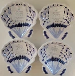 4CT Sigrid Olsen Clam Shell 3-D Bowls 6 X 1.5 Melamine White Blue Dipping Snack. Fixed Price $44.99.