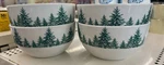 Set Of 4-ROYAL Norfolk White Christmas W/green Trees Snow Cereal/soup Bowls. Fixed Price $55.99.