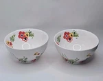 Anthropologie Verdant Acres S/2 Multi-color Poppy Floral Soup Cereal Bowl Euc. Fixed Price $42.95.