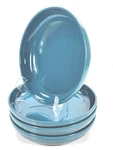 Le Creuset Stoneware Sf Minimalist Pasta Bowls 8-1/2" Deep Teal Of 4. Fixed Price $95.00.
