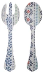 Pioneer Woman 9" Long Melamine Multicolored Salad Servers Hattie Pattern. Fixed Price $16.00.