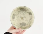 Vintage Kafu KFH9 Set Of 4 Japanese Pottery Bowls Underglaze Gray Leaf Pattern. Fixed Price $45.00.