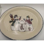 Home & Garden Snowman Family Oval Platter Serving Microwave Dishwasher Safe. Fixed Price $40.00.