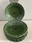 6 X Maioliche Jessica Pasta Dinner Bowls Green Italy Christmas Holiday 9.25. Fixed Price $89.99.