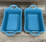Rachael Ray Teal 12 Oz Casserole Stoneware Au Gratin Dishes Handles. Fixed Price $19.99.