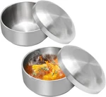 Stainless Steel Rice Bowl With Lid, Set Of 2, For Korean Kitchen Restaurant, Dou. Fixed Price $31.49.