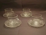 Arcoroc France Fleur Cups & Saucers (set Of 4). Fixed Price $34.99.
