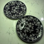 Temptations By Tara Floral Lace Eggplant KFI-XNG-320993, 8 Plates. Fixed Price $27.58.