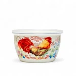 Metalac Golden Rooster Enamel Bowl With Lid. Fixed Price $35.95.