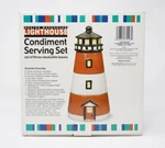 Boston Warehouse Lighthouse Condiment Serving Bowls Set Red White Ocean Beach. Fixed Price $33.59.
