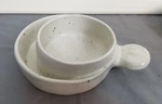 Robert Weiss 8" Soup & Cracker Or Chip Dip Bowl, White Speckled Pottery #1012. Fixed Price $19.84.