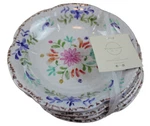 Bungalow No 10 Melamine Bowls Flower Rustic Shallow 8" Set Of 4 Scalloped Nwt. Fixed Price $25.16.
