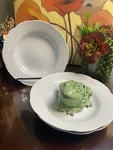 Couture Alabaster ME210 White Soup Pasta Salad Bowl 9" Scalloped Set Of 3. Fixed Price $29.00.