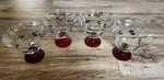 Pfaltzgraff Winterberry Red Footed Dessert Glasses Bowls Set Of 4! Holly Berries. Fixed Price $29.95.